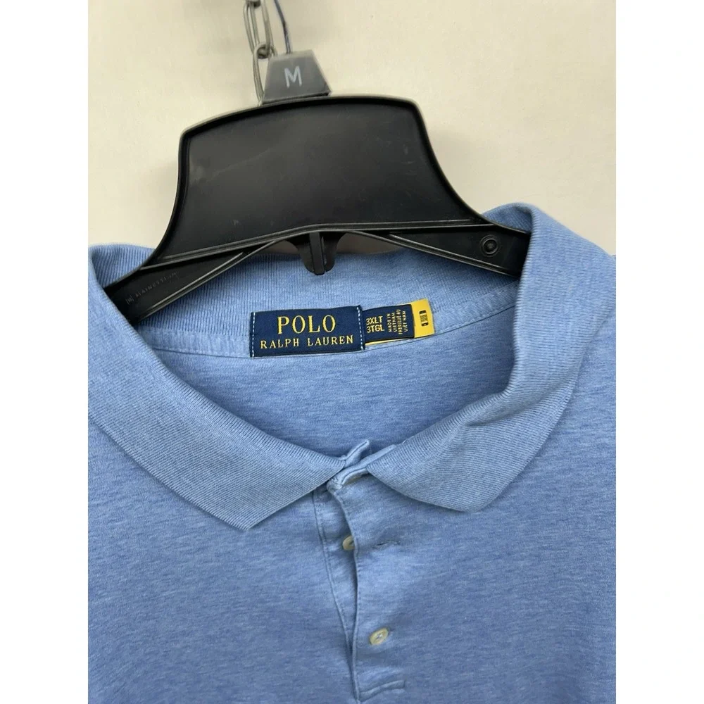 Polo Ralph Lauren Men's 3XLT Blue Cotton Polo Shirt (E4)